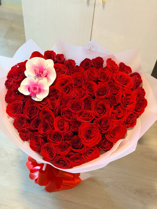 HEART ROSE RED