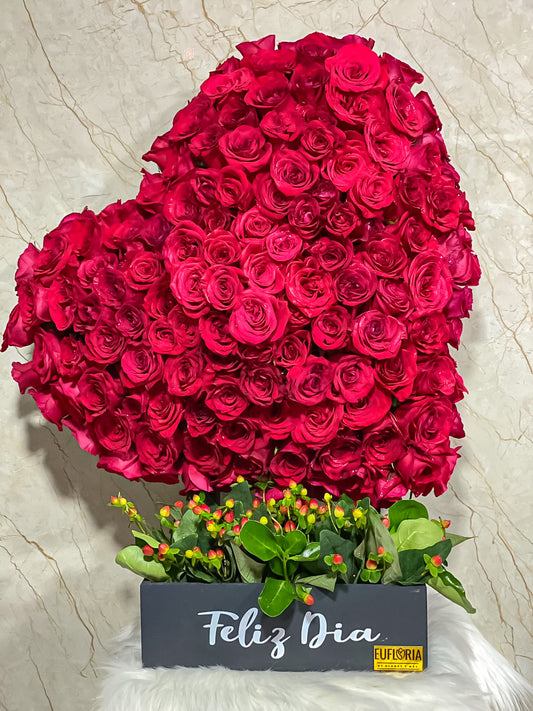 Giant heart of roses