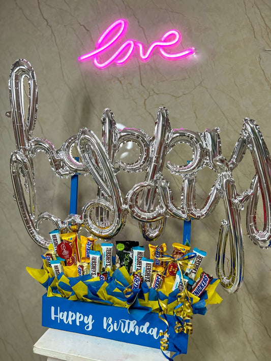 Arreglo Happy Bday Azul